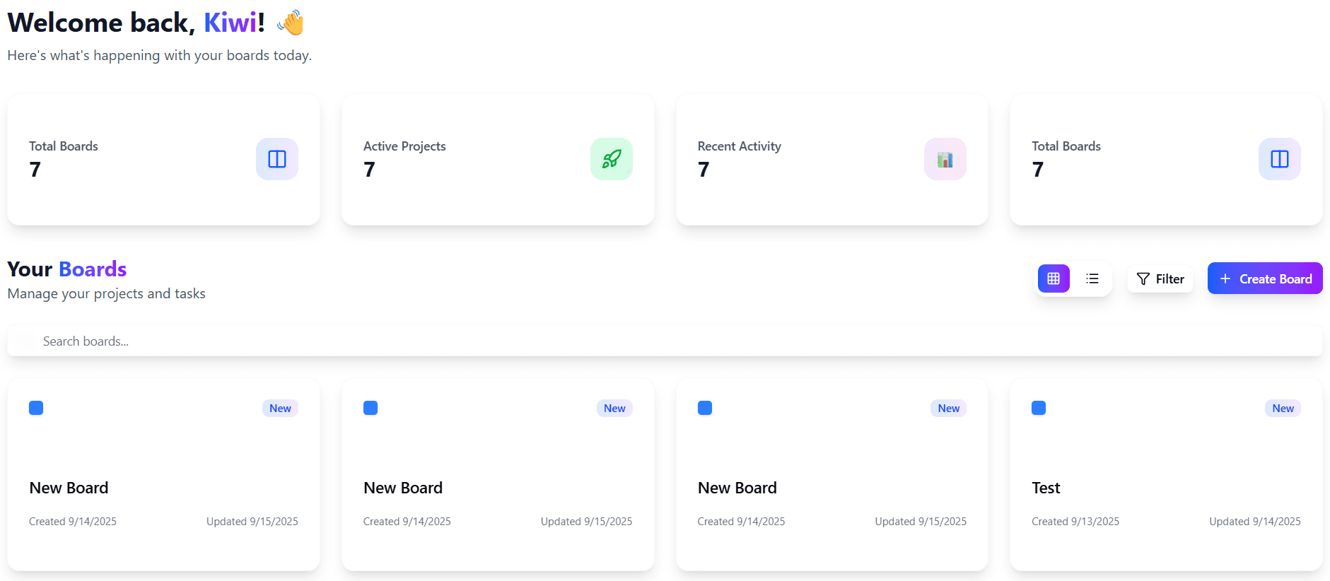 OrganizeX Dashboard Page